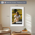 VCK 24x36 Poster Frame 5 Pack - with Mat 20x30, White Solid Wood Picture Frame with Textured Exclusive, Horizontal and Vertical Formats with Included Hanging Hardware
