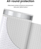 GSSSUSA Bubble Mailers 4x8 Inch 100 Pack Padded Envelopes Usable Size 4x7 Inch Shipping Envelopes Self Seal Small Packaging Shipping Bags for Mailing Jewelry, Small Business, White