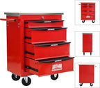 4 Drawer Rolling Tool Chest with Locker, 22.2" D Metal Movable Lockable Tool Cart Box Multi-Functional Hardware Storage Cabinet Box for Warehouse Basement Home Pantry Garage