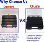 Tools Organizer Box Small Parts Storage Box 50-Compartment Double Side Hardware Organizers with Removable Plastic Dividers for Screws, Nuts, Nails, Bolts, Orange