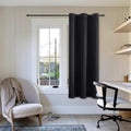 ChrisDowa Small Window Curtains 40 inches Long for Bedroom - Grommet Short Thermal Insulated Room Darkening Curtains for Kitchen (1 Panel, Black, 29 x 40 Inch)