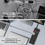 Heavy Duty Surge Protector 20Amp,Metal Power Strip with 8 Outlets,Wall Mount Surge Protector 4800J,12 Gauge 6FT Extension Cord 5-15P Adapter Workshop & Industrial Use with 6-20R T-Slot Outlets