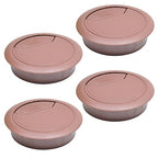 Desk Grommet 2-3/8" (60 mm), Desk Cord Hole Cover, Cable Grommet ABS Plastic, Desk Hole Grommet for Office and Home Table Cable, Detachable Adjustable Cable Cord Organizer (Reddish Brown 4 Pcs)