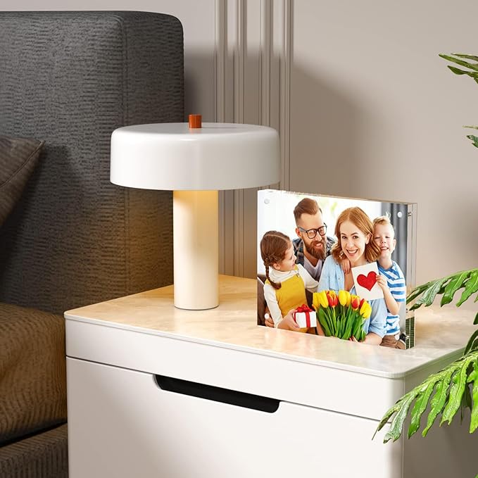 NIUBEE Acrylic Photo Frame 8x10,Clear Picture Frame 20% Thicker Block,Frameless Acrylic Frames Double Sided,Trendy Home Decor & Modern Gift Idea