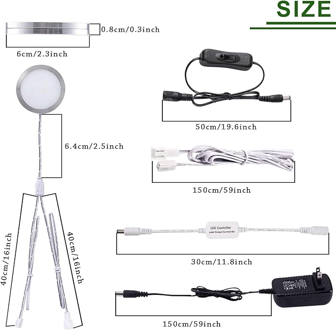 AIBOO Linkable LED Under Cabinet Lights 12V Slim Aluminum Dimmable Puck Lights with RF Remote Control & ETL Listed Power Adapter for Accent Display Lighting (4 Lights,Daylight White)