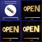LED Open Sign for Business,22"x7" Dimmable Brightness Large Electric Light Up Sign, Hanging Installation for Store Restaurant Office Bar Hotel Salon (warm white)