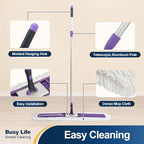 Yocada 36 inch Commercial Dust Mop Industrial Floor Mop for Cleaning Office Garage Hardwood Warehouse Factory Mall Deck 59 Inch Long Total 2 Pads