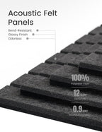 Large Felt Bulletin Board 48" x 36" Cork Board Alternative-12 Pack with 70 Safe Removable Adhesive Tabs, Cork Boards for Walls Cork Board for Home Office Classroom Pin Board (Charcoal Gray)