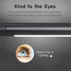 LED Linear Pendant Light, Office Light, Flicker-Free, Dimmable, Modern Ceiling Lighting for Bedroom Dining Room Table, 20W 4000K Warm Light 47.2" Black