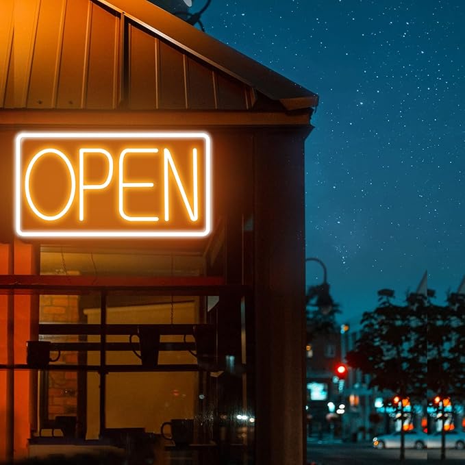 Open Signs for Business Ultra Bright LED Neon Open Signs 22 Inch Plug In Electric Light Up Open Sign with ON/OFF Switch for Business Storefront Window Glass Door Shop Florists Bar Salon Cafes Pubs