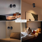 Aisilan Black 7W Dimmable Modern Wall Sconce Fixture LED Adjustable Wall Spotlight Aluminum Bedside Reading Lighting Warm White 3000K