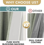 H.VERSAILTEX Linen Blackout Curtains Durable Thick Textured Linen Look 100% Blackout Patio Door Curtain Anti Rust Grommet Extra Wide Sliding Door Curtain Panel, W100 x L108 inch - Sage