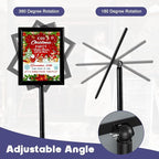 Ysglory 8.5x11 Inch Floor Standing Sign Holder Adjustable Signage Stand Heavy-Duty Snap-Open Frame Poster Stand with PVC Cover, Easy Change Display Stand for Retail, Restaurant, Events