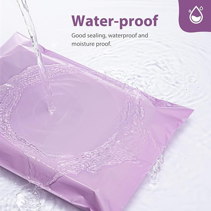 Fuxury Poly Mailers 14.5x19 Inch 200 Pcs, Waterproof Shipping Bags for Clothing, Strong Adhensive Shipping Envelopes for Small Business Suppliers, Self Seal Mailers Poly Bags Mailing Envelopes Purple