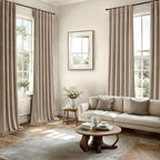 MIULEE Velvet Curtains 96 Inches Long 2 Panels Set for Bedroom, Pinch Pleat Back Tab Thermal Insulated Living Room Darkening Drapes Pleated Blackout Floor to Ceiling Curtains with Hooks, Camel Beige