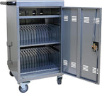 Laptop Charging Cart,32 Devices Tablet Storage Carts for Pad Up to 16.3" Screen Size, Classroom Computer Mobile Charging Station for Pads,Chromebooks,Laptops,Security Storage (30+2 Bay-Silver)