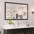 Amorho Bathroom Mirror Black, 60x40 Inch Thick Metal Framed Wall Mirrors, Suitable or Bedroom, Living Room, Entryway, Rectangle Wall-Mounted Mirrors(Horizontal/Vertical).