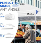Sekey 10x10 Pop Up Canopy with 4 Sidewalls, One Push Setup Instant Outdoor Gazebo, Instant Easy Up Canopy with UPF50+ Top, 4 Weight Bags for Events, Beach, Patio, Camping