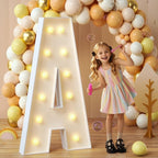 imprsv Marquee Light Up Letters, 4FT Mosaic Letters with Light for Baby Shower Graduation Party Decor, Large A for Engagement Wedding Party Decorations (Need to Assemble)