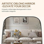 ANDY STAR Brushed Nickel Bathroom Mirror, 20x30’’ Oval Mirror for Bathroom, Brushed Nickel Oblong Mirror with Metal Frame Wall Mounted for Living Room, Bedroom