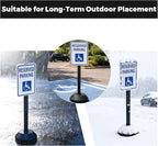BESEA Portable Sign Holder Stand 6 Pack, Heavy-Duty Fillable Weighted Base Sign Holders, 41 inch Height Standing Sign Holder for Safety Signs, Reserved Parking Sign with Stand – Indoor & Outdoor Use