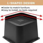Bed Risers 2 inch, 3 inch, 4 inch, 6 inch or 8 inch Heavy Duty Furniture Risers, Up to 6000 Lbs L Shaped Design Bed Lifts Blocks for Couch Desk Sofa Table (Dark Brown 4 Pack, 4 Inch)