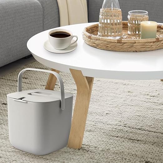 Tea Waste Bucket Dregs Trash Can Portable Sorting with Lid Handle 6.5L for Loose