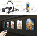 BIGMONAT Cordless Picture Light, Rechargeable Display Lamp, Clip on Painging Frame, Led Art Light with Timer, Dimmable Painting Light 3 Lighting Modes for Dart Board