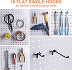 G.CORE Pegboard Organizer Accessories 18 Pack, Peg Board Hooks Assortment Organizer Accessory, Various Tools Storage Arrange System Kit for Garage Craft Workshop Workbench Hobby Office