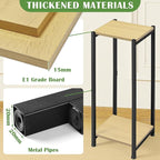 Tall Plant Stand Indoor,31 Inch Plants Stands,2 Tier Metal Plant Stand with Heavy Duty Wood,Yellow Oak and Black