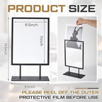 Zhengmy Tabletop Sign Holder with Flat Base Double Sided Countertop Sign Holder Desktop Display Stand Metal Poster Display Stand for Office Store Restaurant Hotels, Black(11" X 8.5",Vertical,1 Pcs)