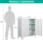 SISESOL White Metal Cabinet with Doors and Shelves,40" Metal Storage Cabinet with Lock Door Adjustable Shelf,File Cabinets for Home Office,School,Kitchen,Garage Storage Tool Cabinets