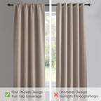 PONY DANCE Taupe Blackout Curtains for Bedroom 72 inches Long, Rod Pocket Thermal Insulated Noise Reducing Room Darkening Window Drapes for Living Room, W 42 x L 72 Inch, 2 Panels, Light Taupe