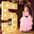 imprsv 4FT Marquee Numbers, Light Up Numbers 5 for 15th 50th Birthday Decorations, Large Light Up 5 Anniversary Party Deco, Pre-Cut Foam Board Kit