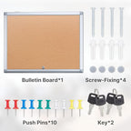 Enclosed Cork Bulletin Board Tamper-Proof Dispaly Case, Aluminium Frame, All-Weather Cork Noticeboard, Outdoor Enclosed Cork Board for School, Office, Restaurant, Hospital (20 X 26 Inches)