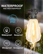 Lightdot LED Outdoor String Lights 300FT Patio Lights with 96 Shatterproof ST38 Vintage Edison Bulbs, Outside Hanging Light Waterproof for Porch, Deck, Garden, Backyard, Balcony, Dimmable