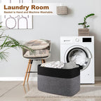 XXXL Supre Large Blanket Basket for Clothes, Towels, Pillows, 108L Cotton Rope Storage Basket for Living Room, Supre Large Woven Toy Storage for Kids, 25" x 16" x 16", Black