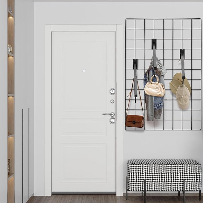 6 Pack Gridwall Waterfall Faceout with 5 Hooks, 16.5 Inch Gridwall Waterfall Hangers, Square Straight Arm Hooks for Wire Grid Retail Clothing Display, Slat Wall Accessories