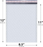 White Poly Bubble Mailers 8.5x12 inch #2 | Self Seal Padded Envelopes | Cushioned Bubble Mailer | Usable Size 8.5x11 | WaterProof | Lightweight mailing Shipping Bags | US Made | 100 Pack Bulk