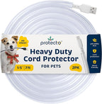 PROTECTO 2-Pack Heavy Duty Cord Protectors from Pets No Chew Solution, 7ft Easy to Use Dog & Cat Cord Protector, Clear & Odorless Critter Cord Covers for Pets, Power Audio Video Wire Protector Tubing
