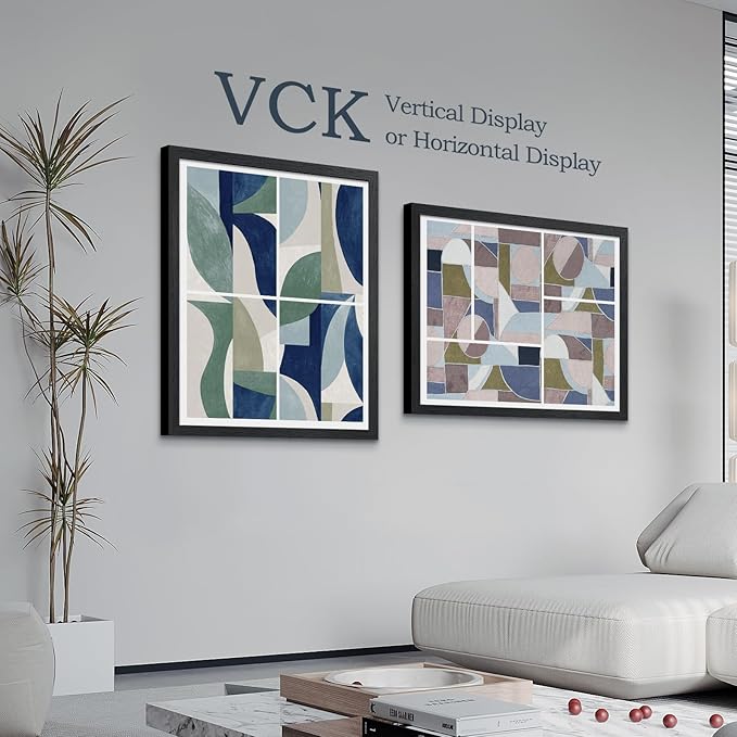 VCK 22x28 Poster Frame Set of 5 - Black, Exclusive Wood Grain Picture Frame - Wall Hanging