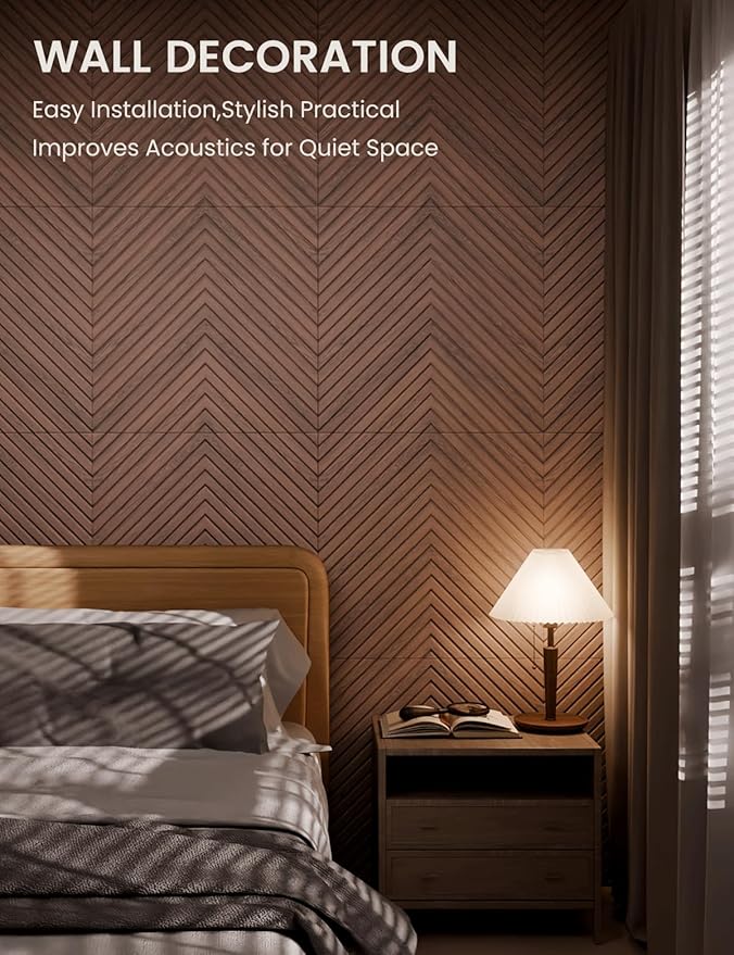 Large Felt Bulletin Board,Cork Board Alternative 70.87'' x 47.24'' Art Acoustical Wall Panels-6 Pack with 60 Adhesive Tabs,for Recording Studio/Home Offices-Walnut/Pyramid