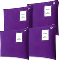 4 Pcs Interoffice Mailer Canvas Transit Sack Zipper Bag 18" x 14" Large Zipper Pouch with Grommet Interoffice Mail Bag (Purple)