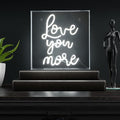 JONATHAN Y NEN1015A 15" Love You More Neon Sign, Modern White LED Light in Acrylic Box for Wall Decor, USB Powered Tabletop Lighted Sign for Bedroom, Living Room, Dorm Room, Romantic Wall Art