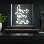 JONATHAN Y NEN1015A 15" Love You More Neon Sign, Modern White LED Light in Acrylic Box for Wall Decor, USB Powered Tabletop Lighted Sign for Bedroom, Living Room, Dorm Room, Romantic Wall Art