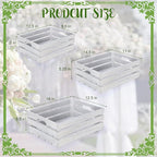 Soaoo 3 Pcs Decorative Nesting Wooden Crates for Storage Display, 3 Sizes Rustic Wood Decorative Storage Crates with Handle Farmhouse Crate Box Container(Rustic White)