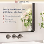 Keonjinn Black Bathroom Mirror, 22 x 30 Inch Rounded Rectangle Matte Black Bathroom Mirrors for Over Sink, Farmhouse Mirror with Seamless Frame, HD Tempered Glass Vanity Mirror(Horizontal/Vertical)