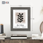 VCK 8x10 Picture Frame 5 Pack, Gray Solid Wood Frame, Exclusive Wood Grain, Wall Gallery Frame