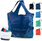 5 Pack Foldable Grocery Bags into Tiny Pouch - Large Capacity Multi-Color, Great for Travel, Durable, Washable Packable Shopping Bag, Comes with a carry pouch, Lightweight