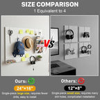 Peg Board, 3 Pack Metal Pegboard Panels White Pegboards Wall Organizer with Frame Large Heavy Duty Peg Board with Hooks for Walls Home, Garage Tool Storage, Office, Craft Room, Kitchen 24”×16”